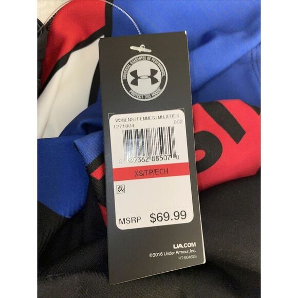 UNDER ARMOUR 1271804 002 WOMEN SZ XSmall HEATGEAR USA BLACK COMPRESSION LEGGINGS - Picture 8 of 9